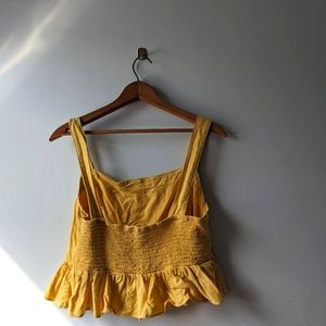 Urban Outfitters linen crop top, yellow, size large